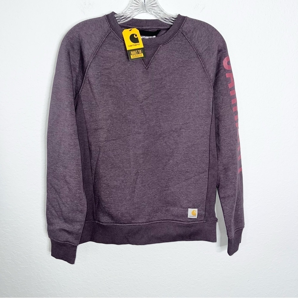 Carhartt Sweater Women’s XS 0 2 Relaxed Fit Crewneck Sweatshirt Cozy Fleece KK